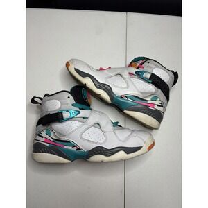 Size 5.5Y/ 7 Women's - Air Jordan 8 Retro South Beach White/Teal/Pink 305368-113